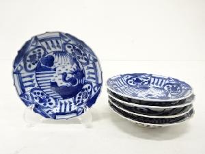 古伊万里　染付　花鳥　小皿　5客揃